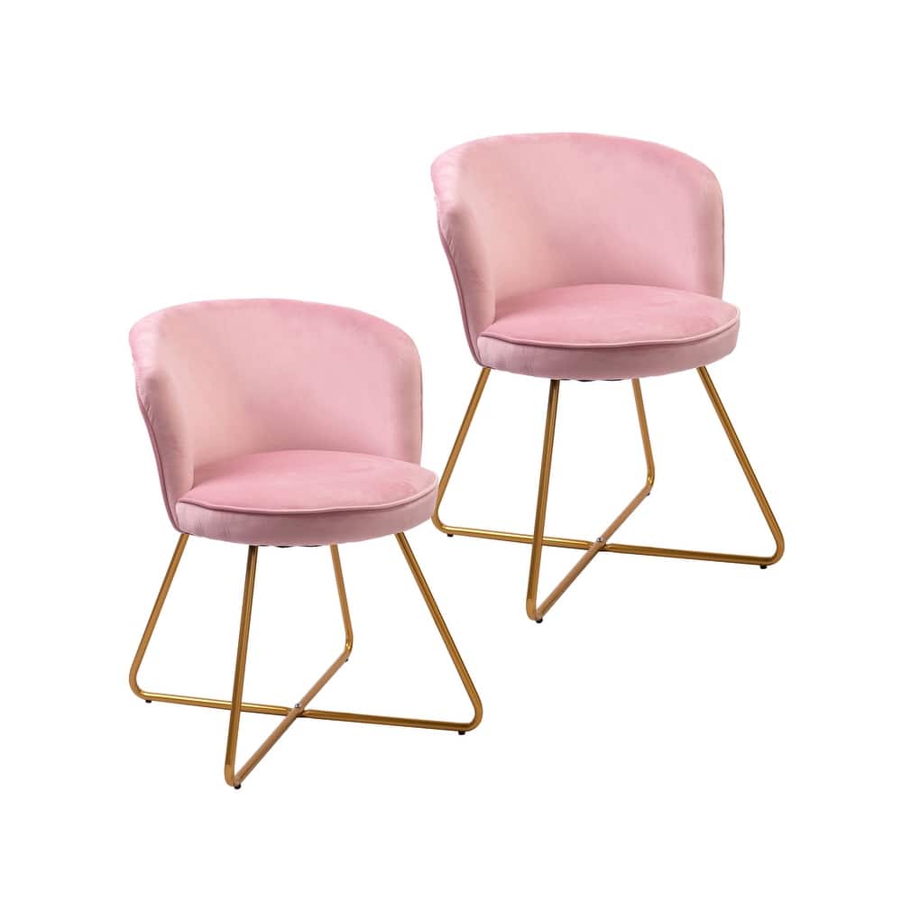Porthos Home Orry Dining Chair, Velvet Upholstery, Gold Dipped Metal Legs