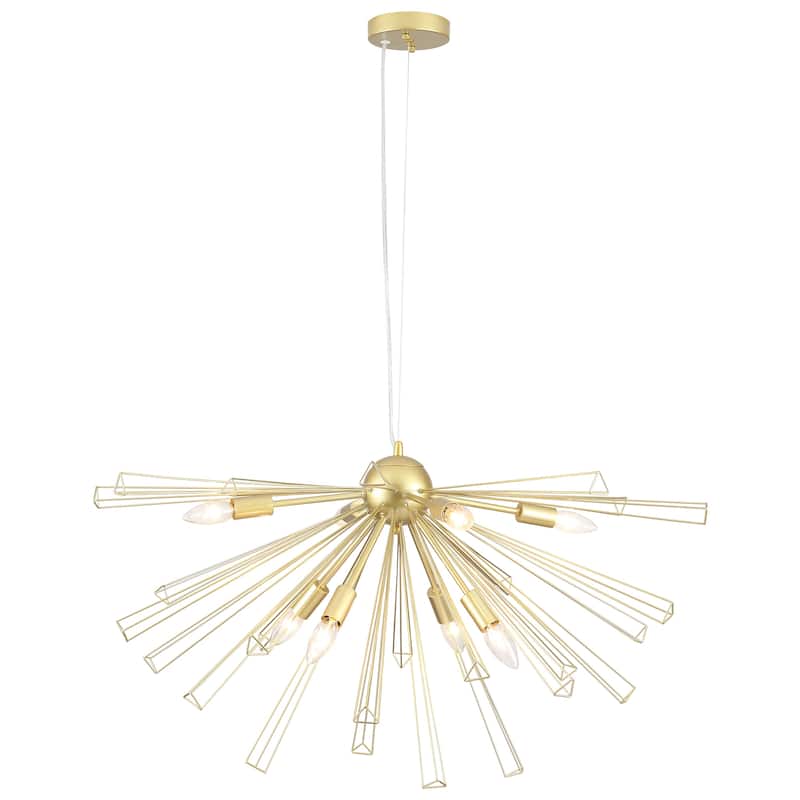 8-Light 33.46"W Metal Dimmable Pendant Lights for Kitchen Living Room