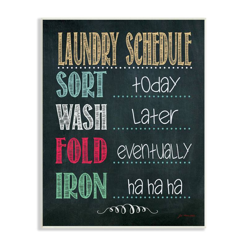 Stupell Laundry Schedule Funny Chalkboard Bathroom Wall Art