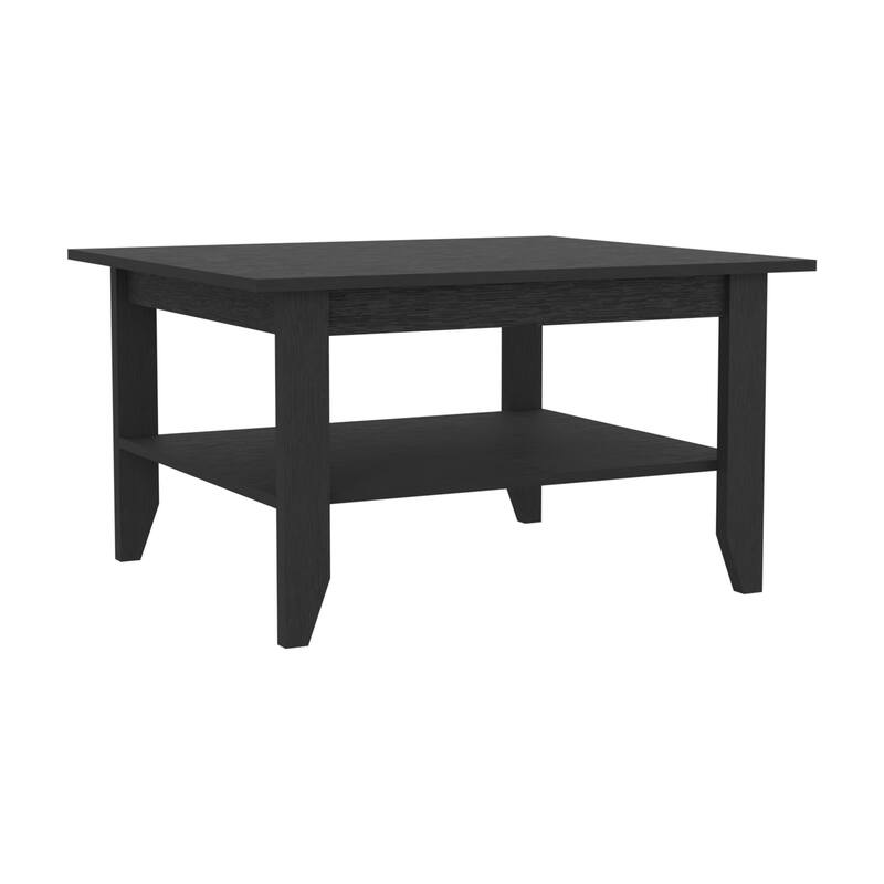 FM Furniture Payson 2-Piece Living Room Set with Bar Cart and Coffee Table, Black