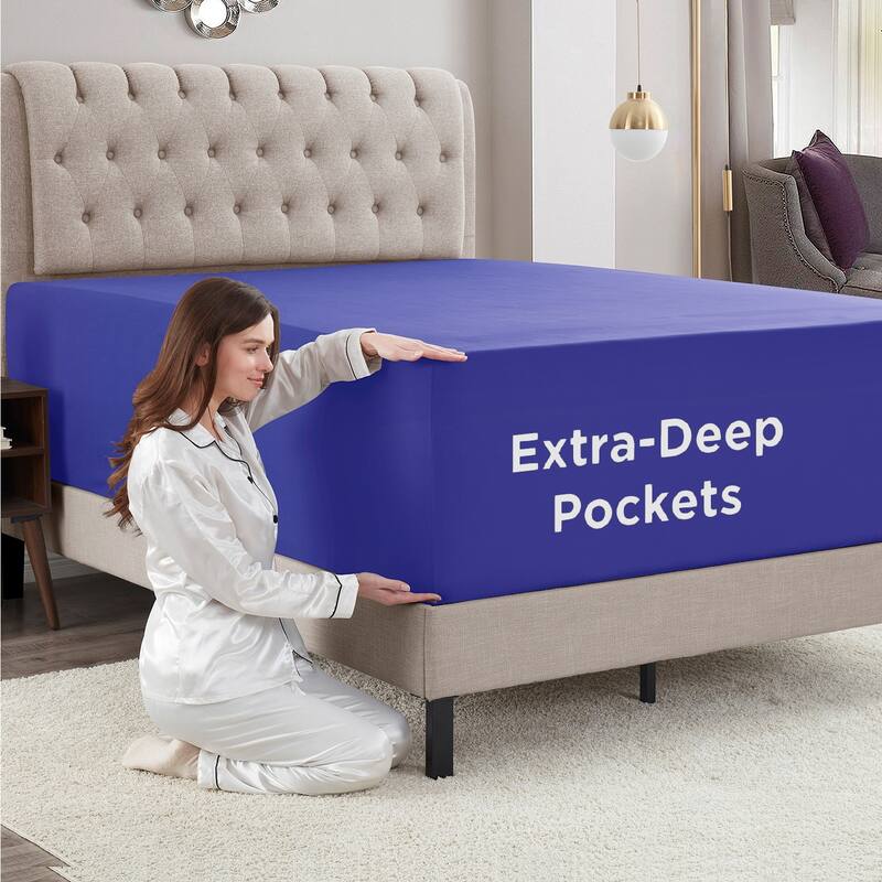 Empyrean Bedding Extra Deep Pocket Microfiber Fitted Sheet Set