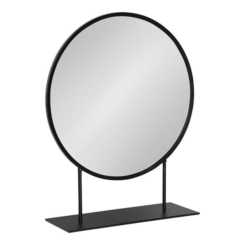 Kate and Laurel Rouen Round Metal Table Mirror - 18x22