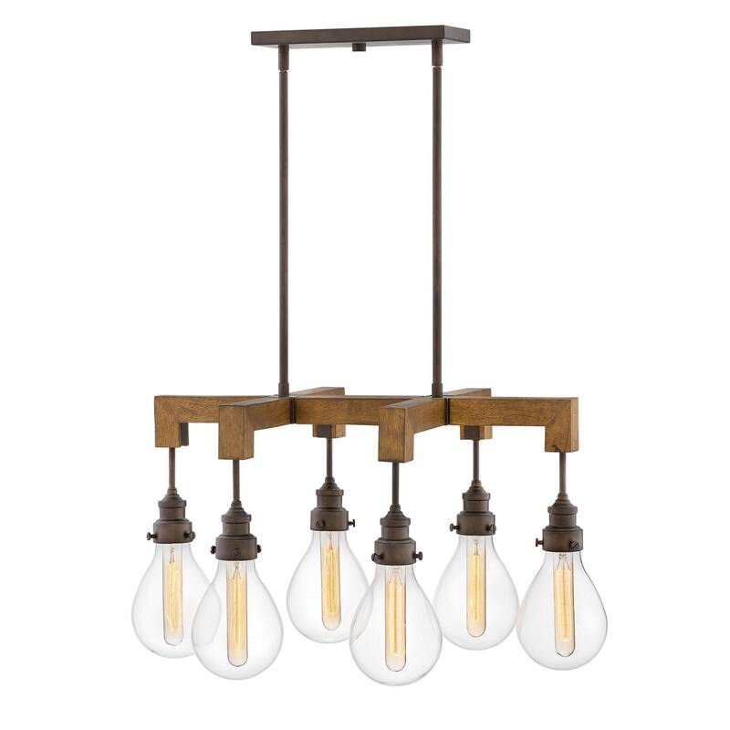 Hinkley Lighting 6 Light 30" Wide Linear Chandelier from the Denton