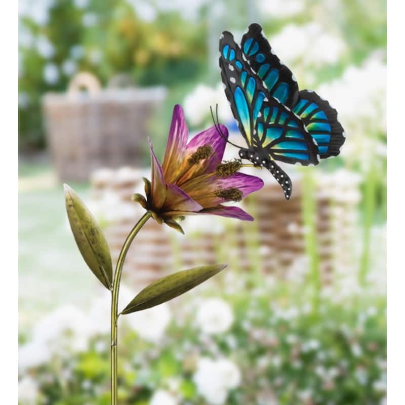 Butterfly Flower Stake - Blue