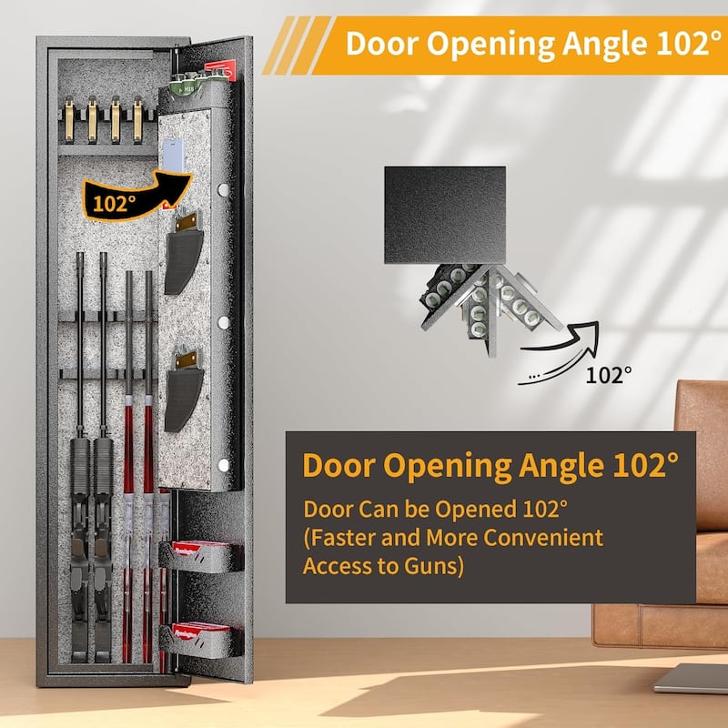4-10 Gun Fully Assembled Rifle Safe Cabinet with Digital Keypad or Fingerprint & Lock