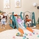 preview thumbnail 1 of 6, 5-in-1 Kids Slide and Swing Set with Mini Bus and Basketball Hoop - 81 x 59 x 37 inch (L x W x H) Multicolor