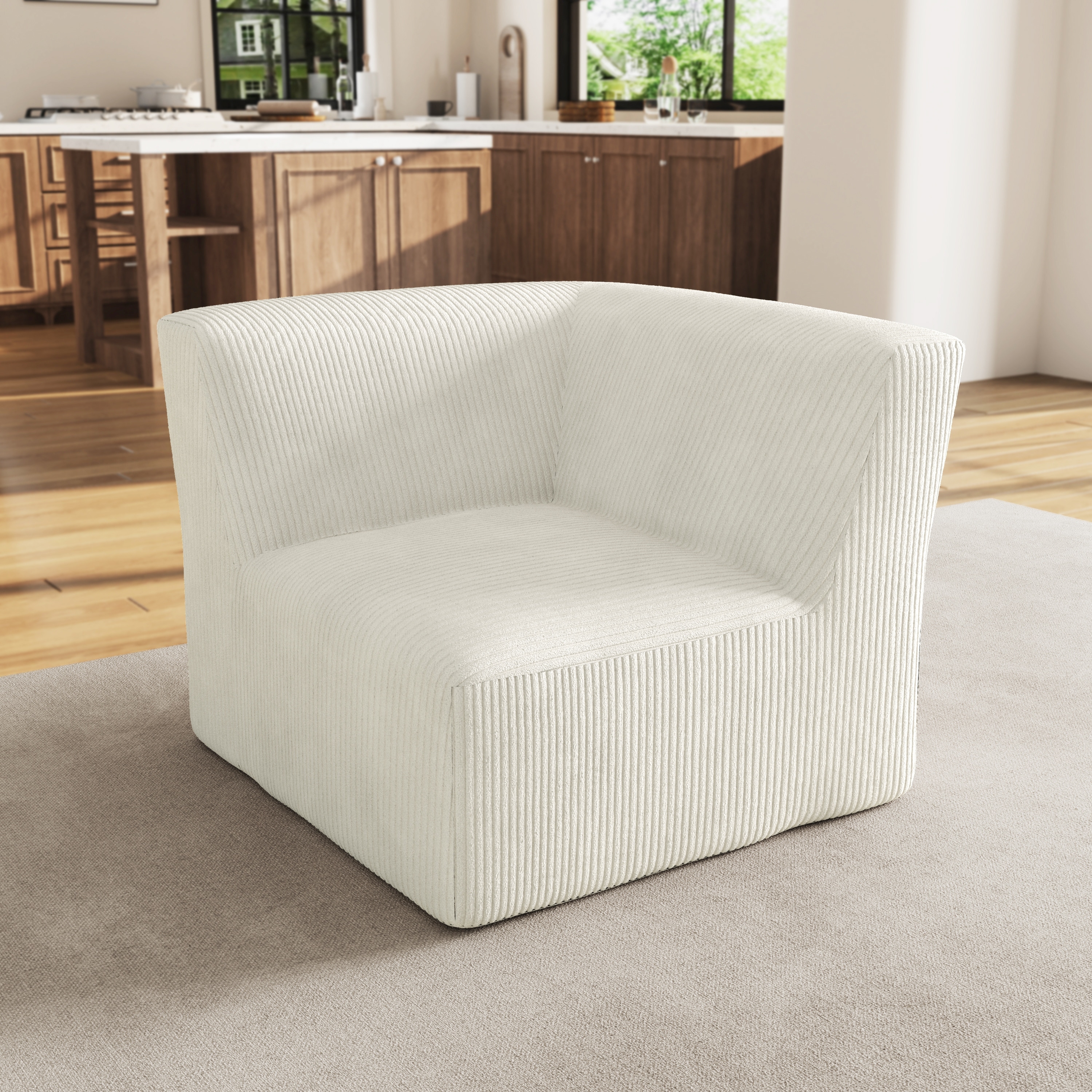 Modern 35" W Upholstered No Assembly Required Accent Chair