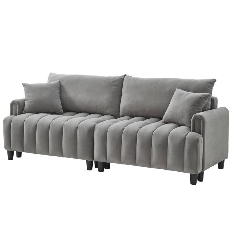 Sofa Bed with 2 Hidden Storage Bags, Multi-Functional Sleeper Sofa Loveseat with Adjustable Backrest