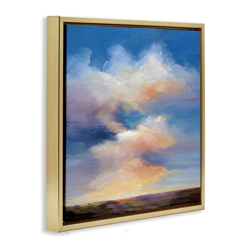 Stupell Luminous Sunset Clouds Framed Floater Canvas Wall Art Design By Karen Hale