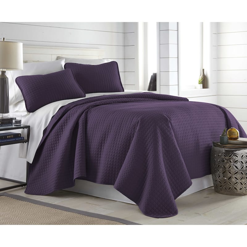 Vilano Oversized 3 piece Quilt Set by Southshore Fine Linens - Purple - King - Cal King