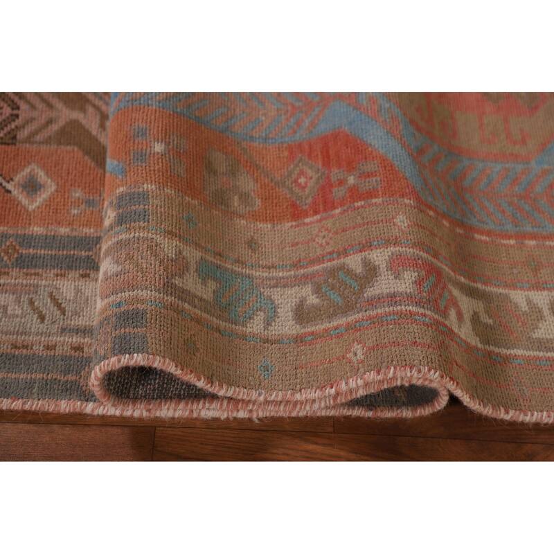 Orange Ardebil Persian Vintage Runner Rug Hand-Knotted Wool Carpet - 3'0" x 10'0"