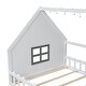 preview thumbnail 27 of 31, Full-Size Wood House Bed with Window and Fence, Full Bed Frame