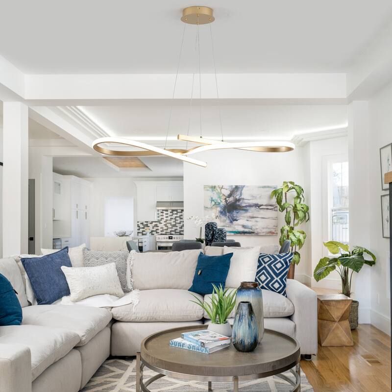 33.07-inch Dimmable Modern LED Chandelier for Dining Room Kitchen