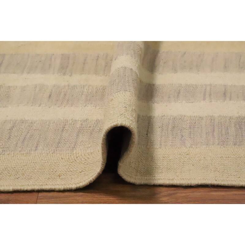 Hand Woven Oriental 100% Wool Carpet Southwestern Tribal Yellow & Gold Kilim Area Rug - 9' 6'' X 8' 3''