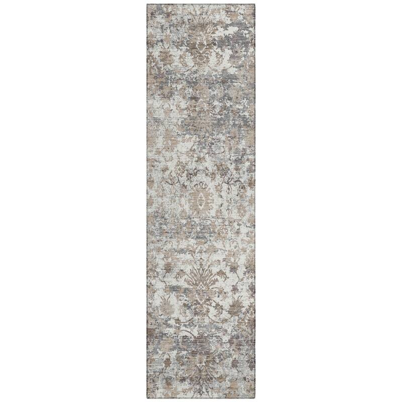 Machine Washable Indoor/Outdoor Vintage Traditional Chantille Rug