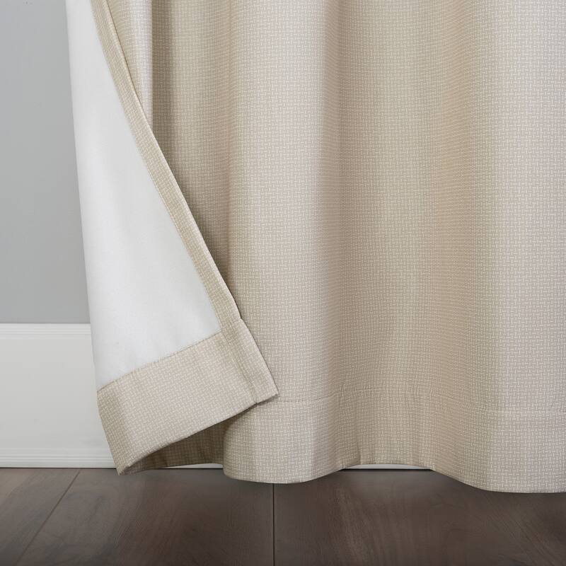 No. 918 Lindstrom Textured Draft Shield Fleece Insulated Room Darkening Grommet Curtain Panel, Single Panel