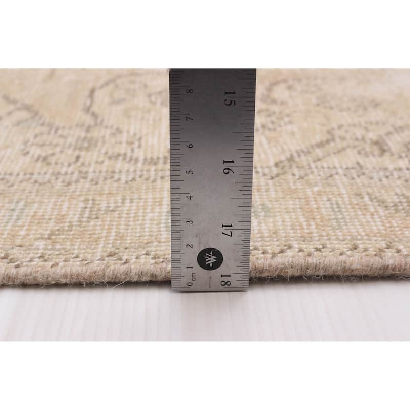 ECARPETGALLERY Hand-knotted Antalya Vintage Khaki Wool Rug - 9'4 x 12'7