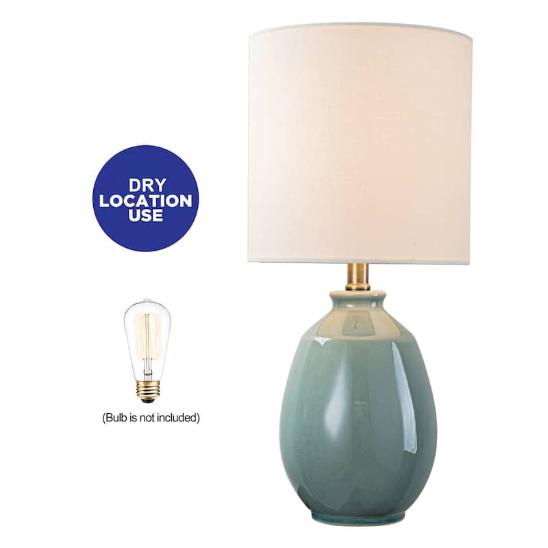 C Cattleya 19in Ceramic Table Lamp with Fabric Linen Shade