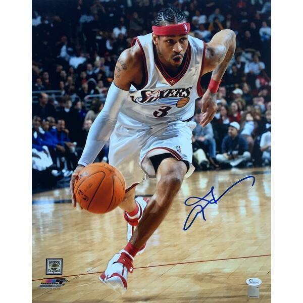 Shop Allen Iverson Signed 16x20 Philadelphia 76ers Dribble Photo