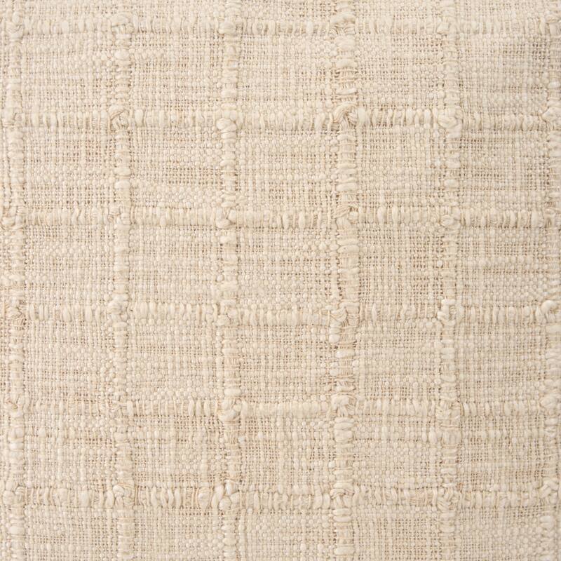 Jacory Cream Checker Textured Decorative Lumbar Pillow Cover