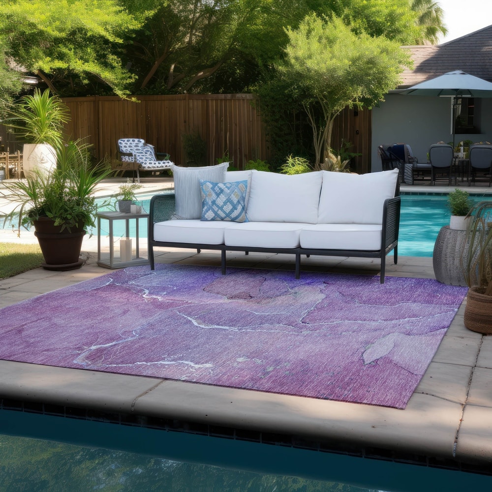 Machine Washable Indoor/ Outdoor Chantille Watercolor Rug