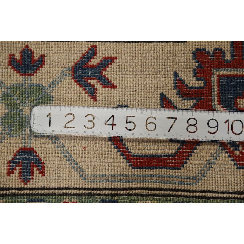 Hand Knotted Oriental 100% Wool Carpet Traditional Geometric Red Kazak Area Rug - 11' 8'' X 9' 0''