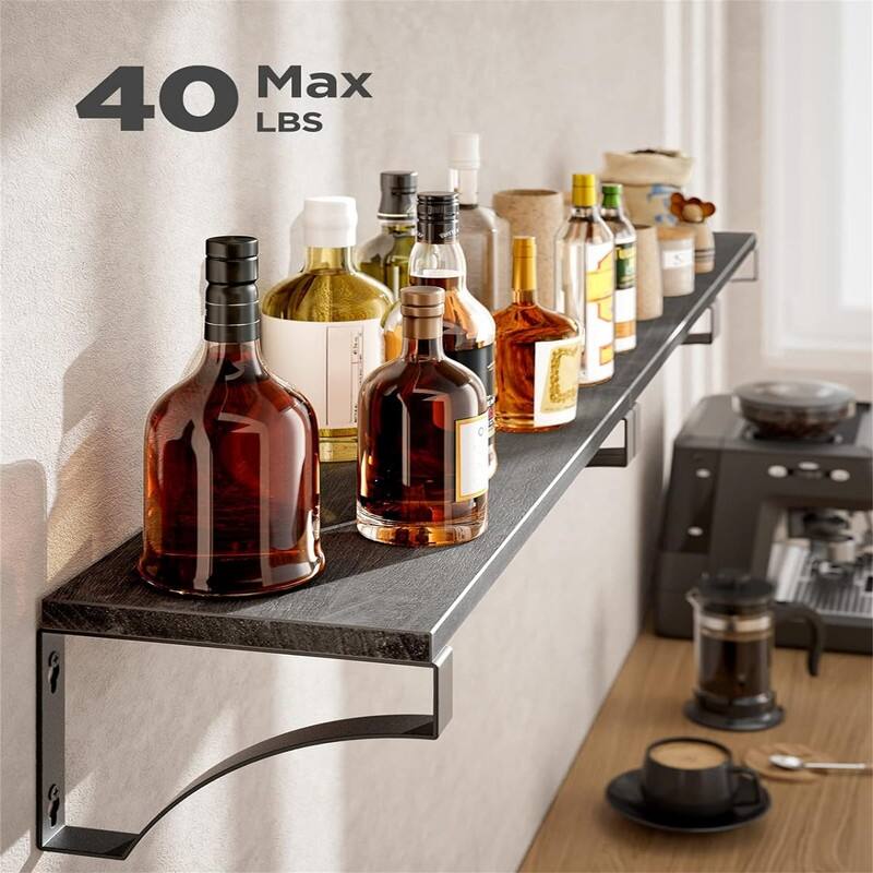 Wall Shelves Set of 3 - 16.4"D x 5.9"W x 0.7"H