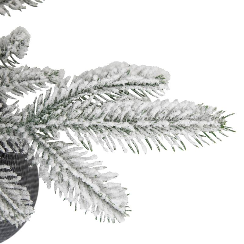 Flocked Potted Snowy Christmas Tree with Pinecones - 24.75" - Unlit - 2 Foot