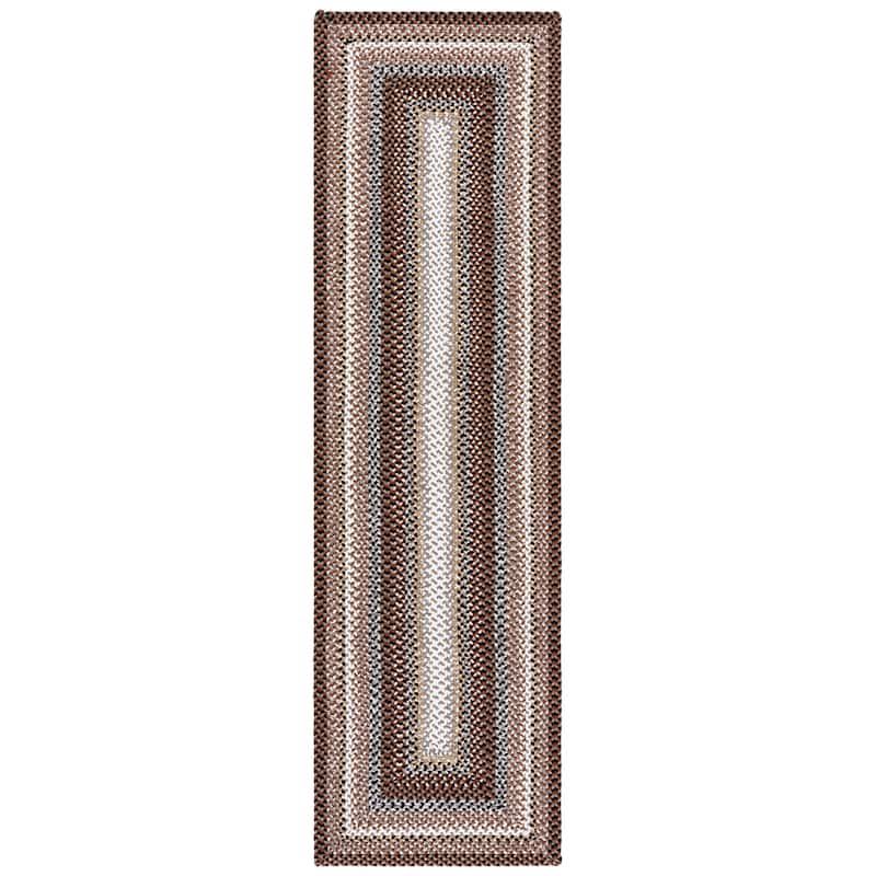 SAFAVIEH Handmade Braided Jo Machine Washable Country Casual Rug - 2'3" x 8' Runner - Brown/Multi