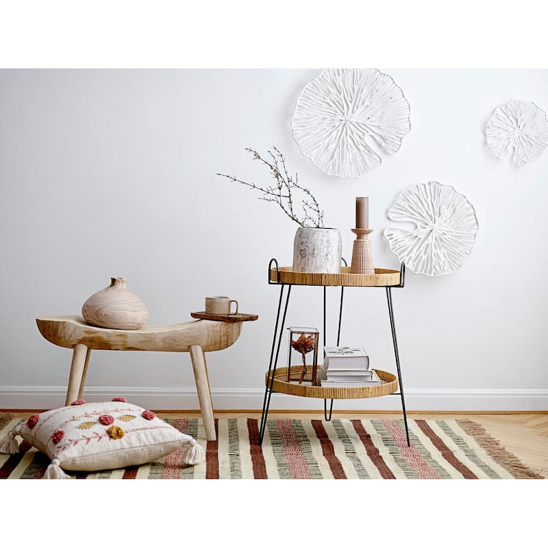 Handmade White Coral Shaped Paper & Metal Wall Decor