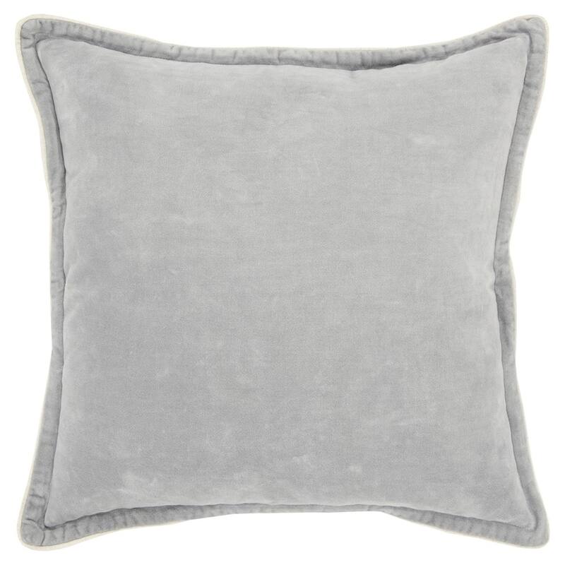 HomeRoots 20" Gray Cotton Throw Pillow