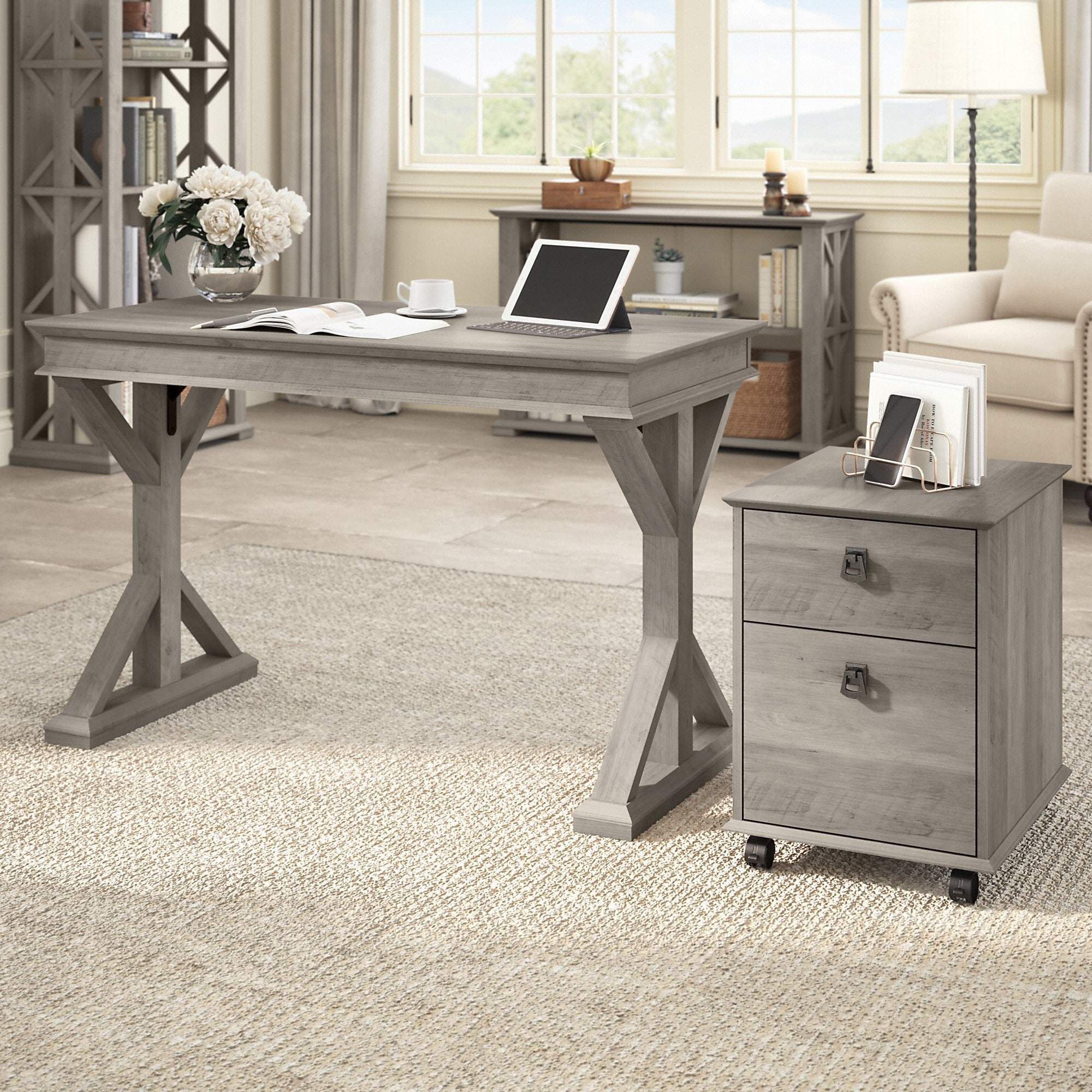 Homestead 48W Farmhouse Writing Desk with Drawers by Bush Furniture Bed Bath Beyond 35808933