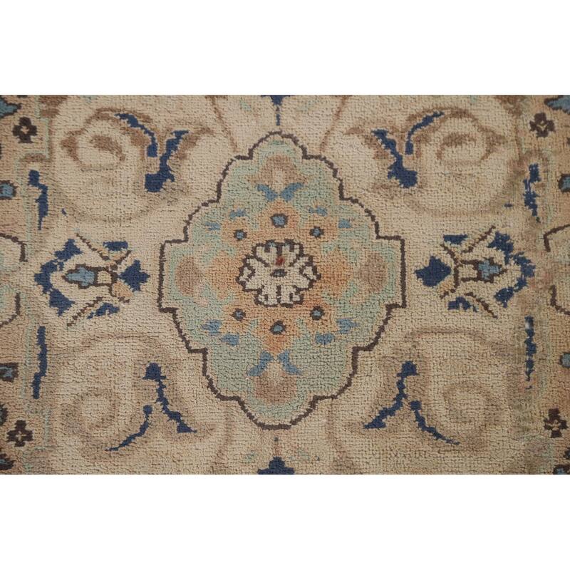 Hand Knotted Oriental 100% Wool Carpet Traditional Floral Brown Kashmar Area Rug - 10' 9'' X 7' 11''