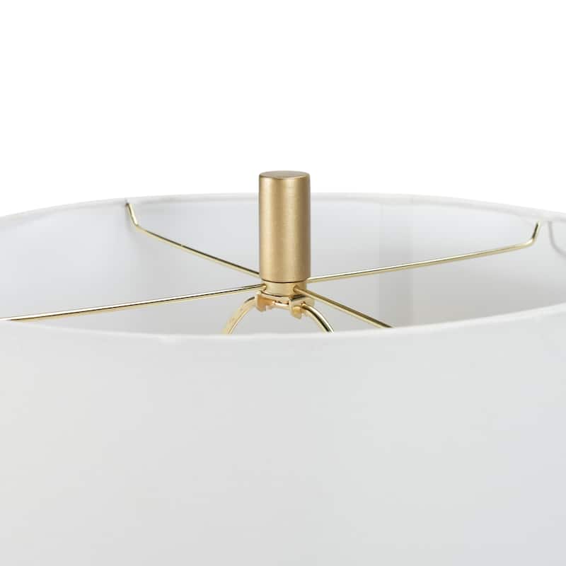 Nourison 27" Gold Metal & Marble Wire Triangle Table Lamp