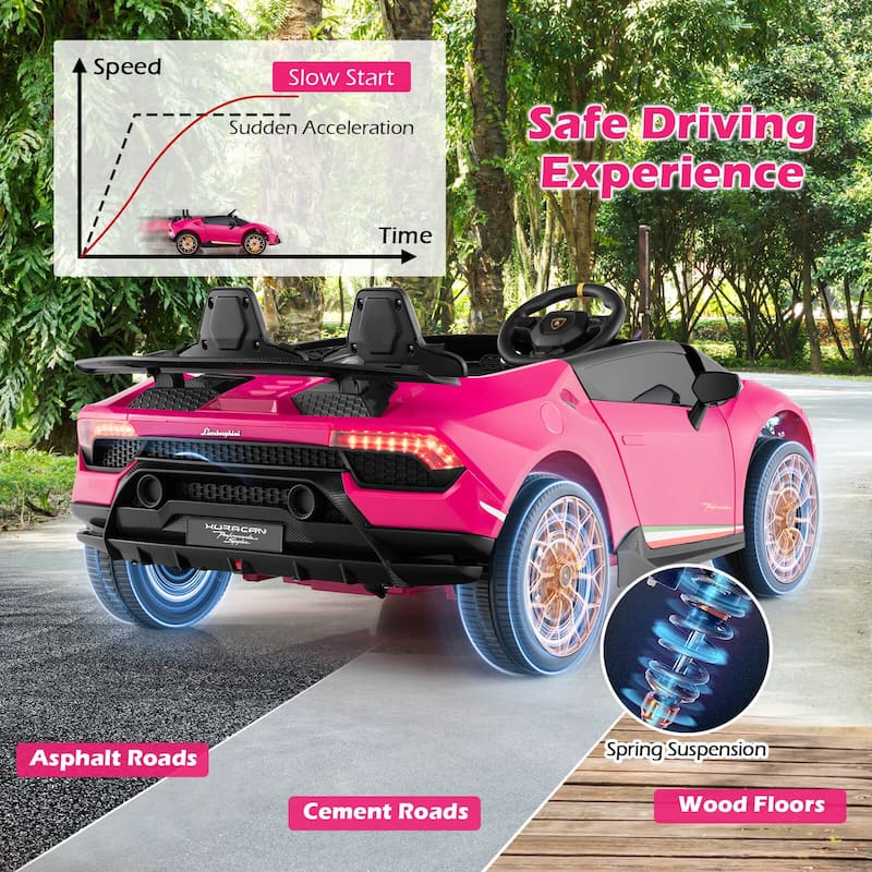 Costway 4WD 2-Seater Ride on Car, Licensed Lamborghini Kids’ Vehicles - See Details