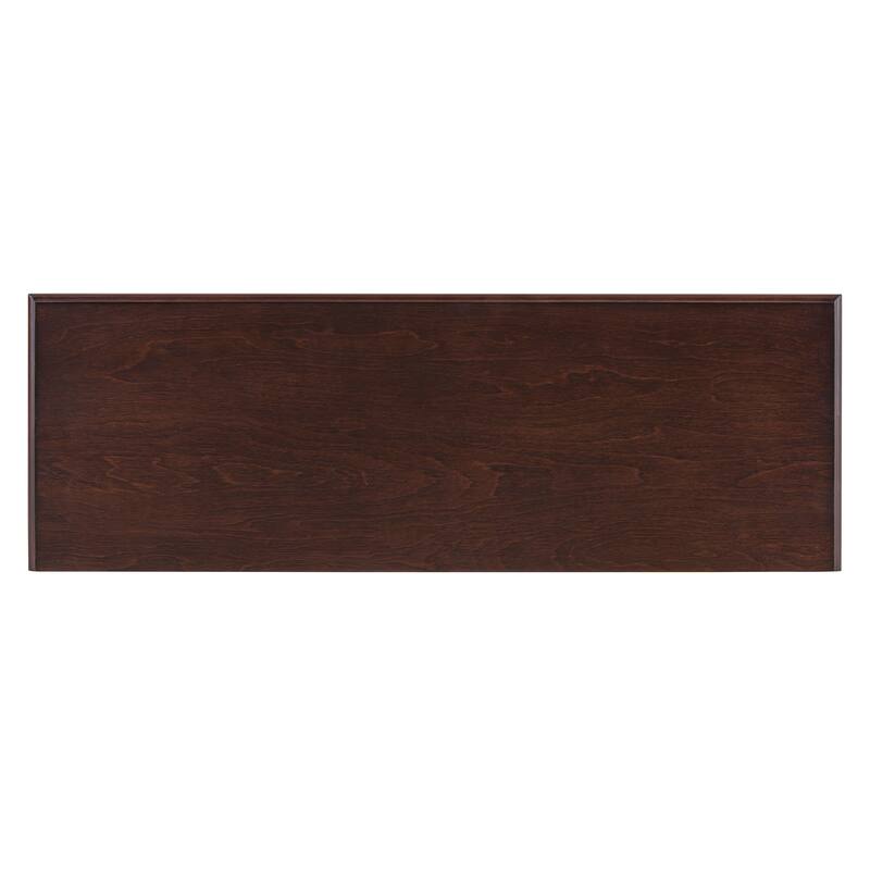 Rustic Console Table with Open Shelf and Rubber Wood Legs