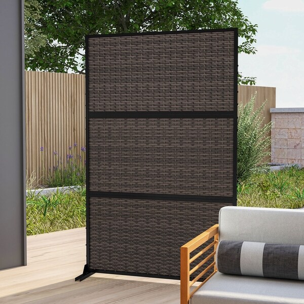 Woven Wood Outdoor Privacy Screen, Free-Standing - Bed Bath