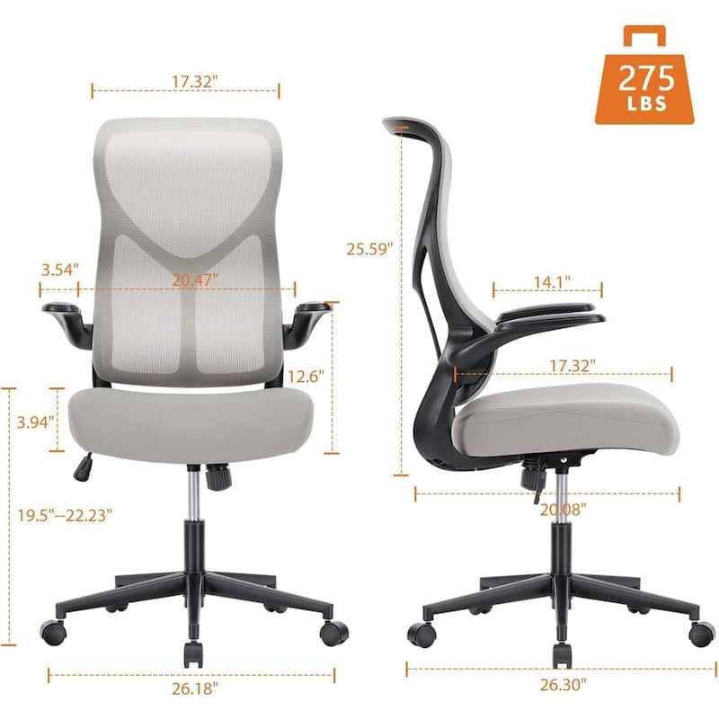 Ergonomic Office Desk Computer Chair - 20.08"D x 26.37"W x 48.03"H