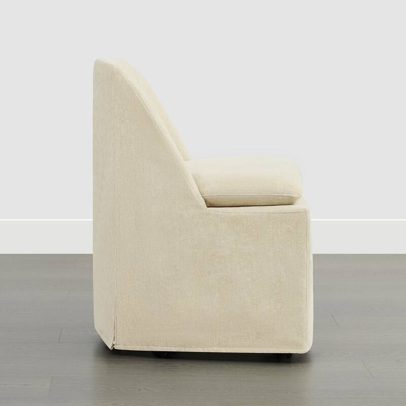 Spruce & Spring Modern Dining Chair with Removable Slipcover and Hidden Casters