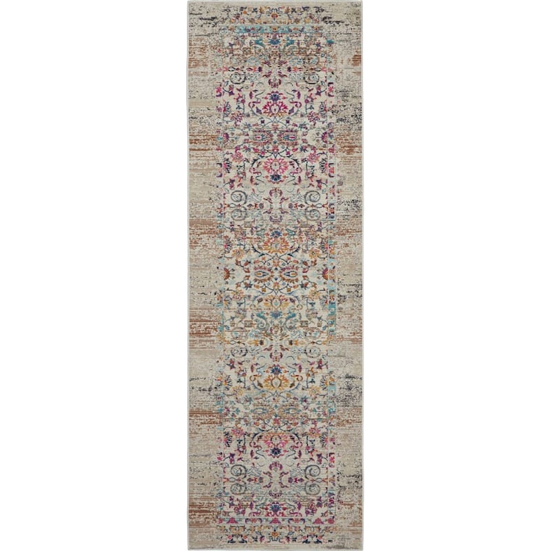 HomeRootsFloral Transitional Runner Area Rug - 72' X '24' X '0.5