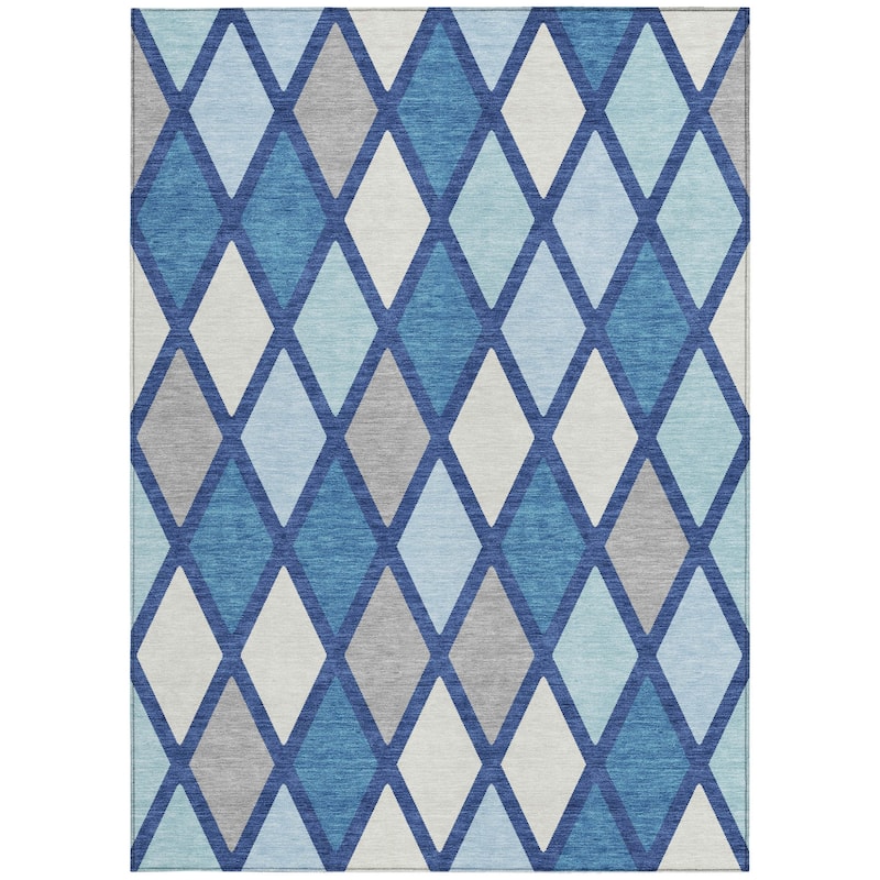 HomeRoots Geometric Transitional Rectangle Outdoor Rug