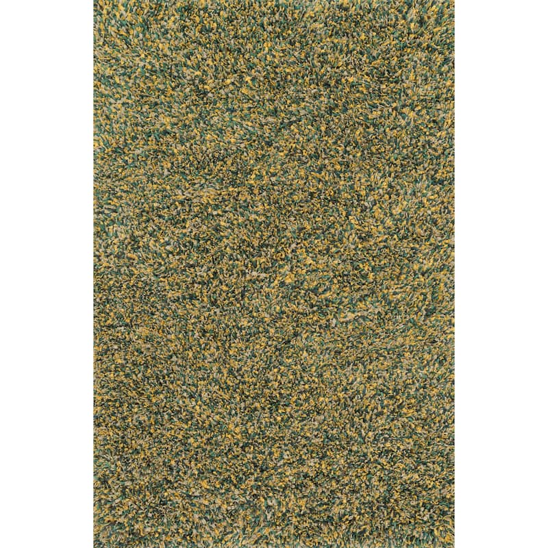 Alexander Home Baxter Mid-century Hand-woven Shag Rug - 3'6" x 5'6" - Teal/Gold
