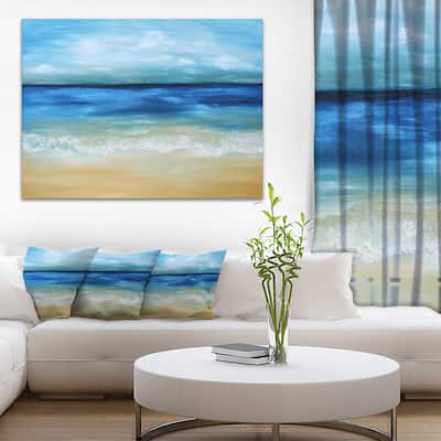 Designart "Warm Tropical Sea and Beach" Seascape Canvas Print