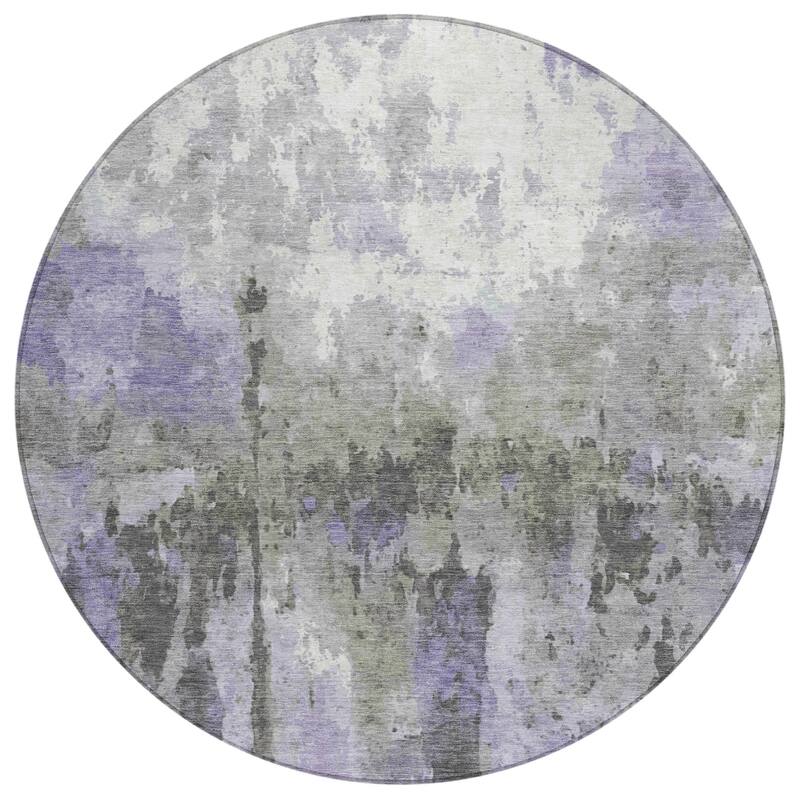 Machine Washable Indoor/ Outdoor Abstract Modern Chantille Rug