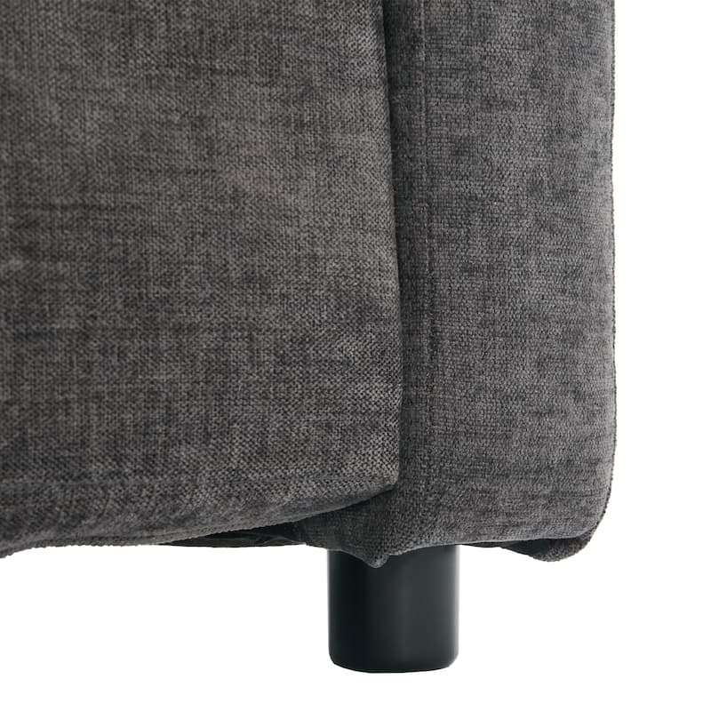 3-Pieces Chenille 6-Seat Sectional Sofa Set with Oversized Cloud Couch and Double Cushions