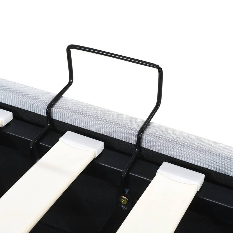 Twin Size Upholstered Platform Bed with a Hydraulic Storage System