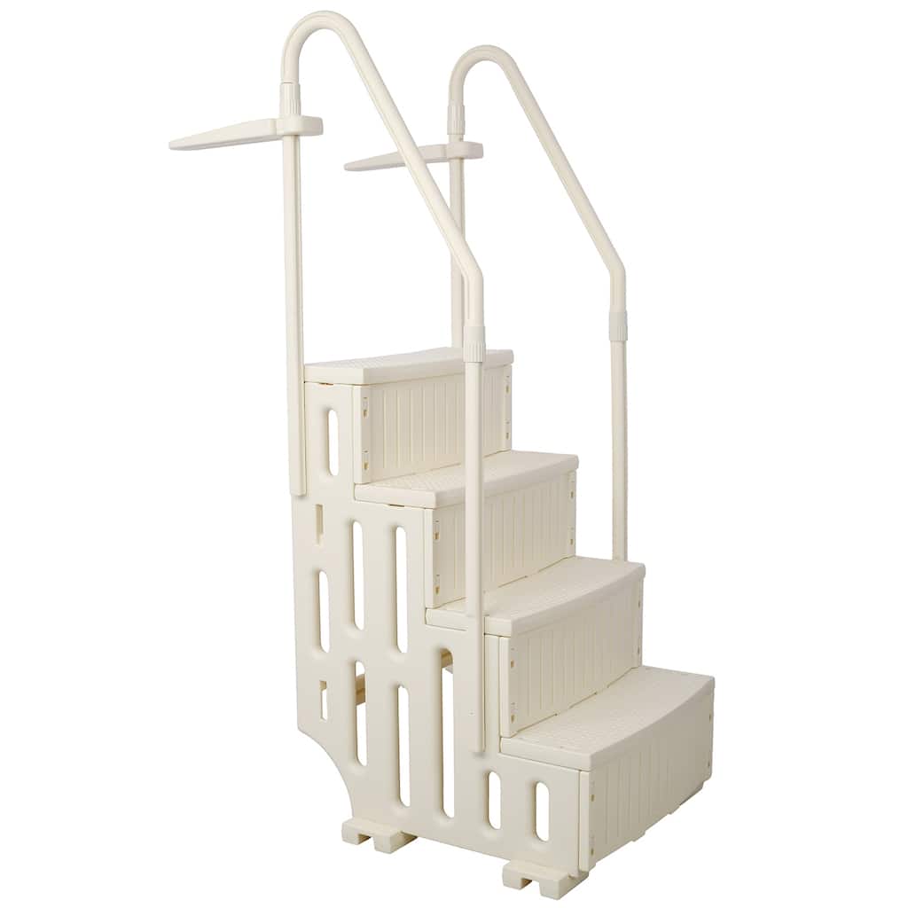 Heavy Duty Pool Ladder, 4-Step Safety with Handrails, 400lb Capacity