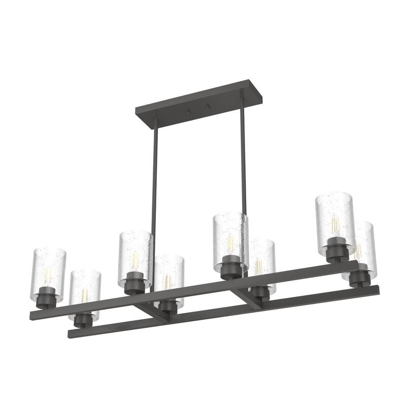 Hunter Hartland 8-Light Linear Chandelier - Dining Room, Kitchen Island - Modern Farmhouse, Industrial, Contemporary