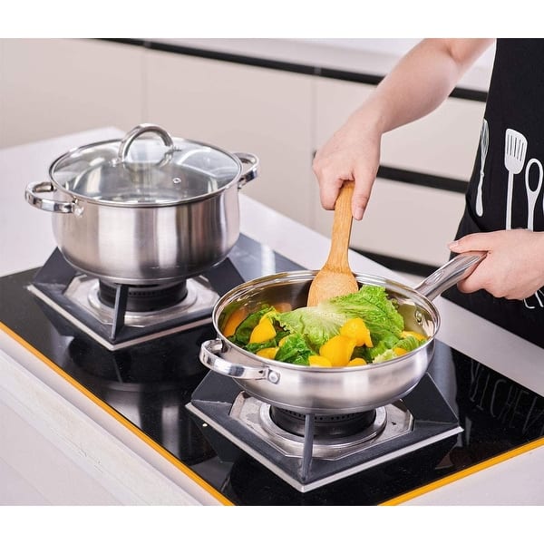 Kitchen Academy Induction Cookware Sets - 12 Piece Cooking Pan Set