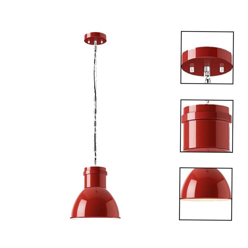 Vintage light fixtures red pendant light metal island lights